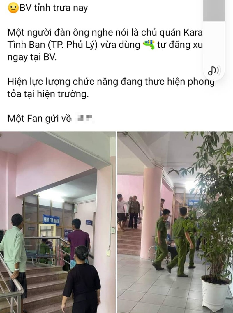 Người đàn ông tự tử bằng súng trong bệnh viện ở Hà Nam sau khi nói chuyện với mẹ vợ