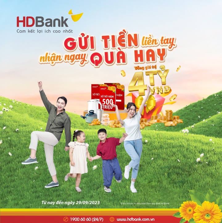 HDBank tặng gần 4 tỷ đồng cho khách hàng gửi tiết kiệm