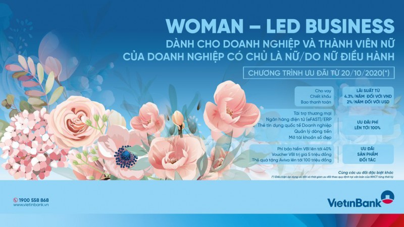 Tài chính - Ngân hàng - VietinBank ưu đãi đặc biệt dành tặng nữ doanh nhân và doanh nghiệp