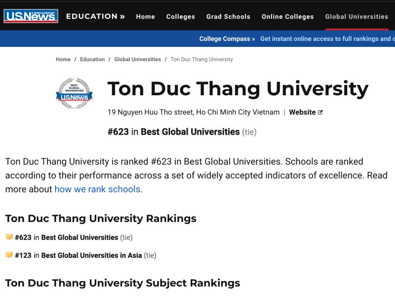 Giáo dục - Lần đầu tiên Việt Nam có đại học vào TOP 700 thế giới theo US News