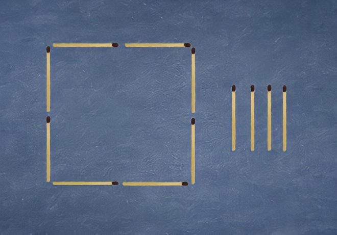 Dùng trí thông minh di chuyển 4 que diêm để tạo thành 2 hình bằng nhau