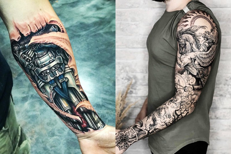 Hình xăm cánh tay nghệ thuật cho nam giới