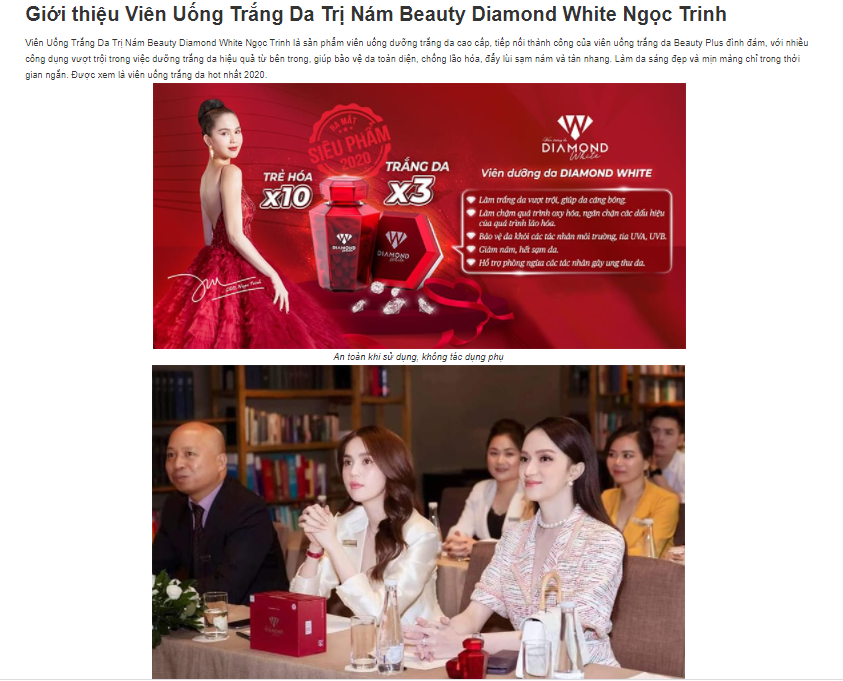 Viên trắng da Diamond White: Quảng cáo tràn lan, lừa dối người tiêu dùng?