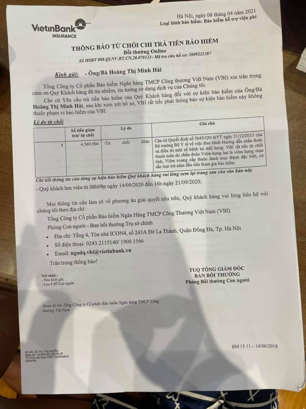 Bảo hiểm Vietinbank nói gì về vụ nửa năm “giằng co” với khách hàng ở Yên Bái