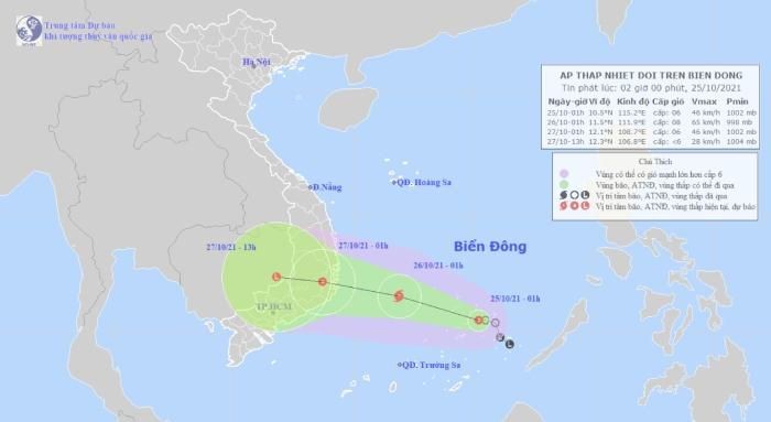 Áp thấp nhiệt đới khả năng mạnh lên thành bão hướng vào Bình Định đến Bình Thuận