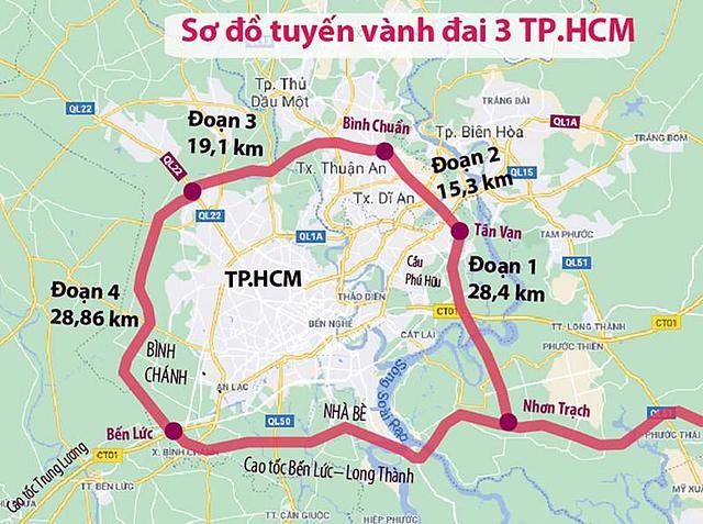 TP HCM: Đề xuất đấu giá quỹ đất dọc tuyến Vành đai 3