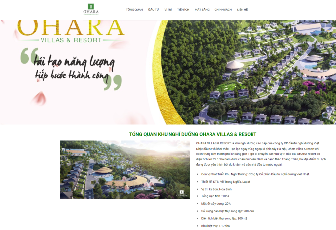 Doanh nghiệp nào là đơn vị đang phát triển “Dự án ma” Ohara Villas & Resort tại Hòa Bình?