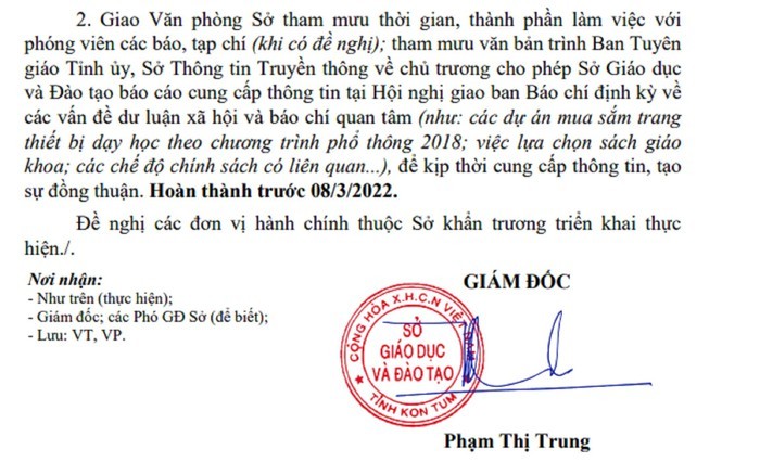 Kon Tum: Nghi vấn gói thầu bị “đội giá”, Sở Giáo dục yêu cầu rà soát để báo cáo