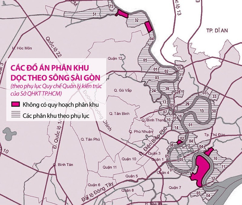 Ven sông Sài Gòn phủ kín quy hoạch, chỉ còn 5 chỗ trống