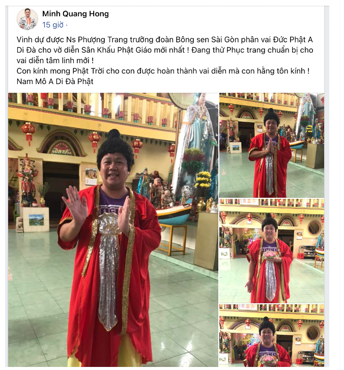 Đoàn Bông Sen Sài Gòn lên tiếng vụ Minh Béo khoe 'đóng vai Đức Phật'