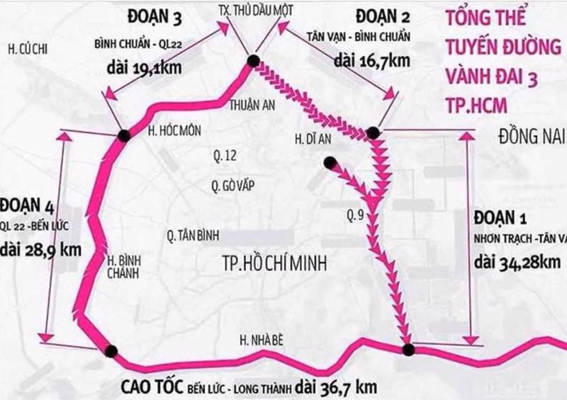 Bồi thường dự án Vành đai 3 TPHCM: Đất nông nghiệp cao nhất 8 triệu đồng/m2, đất ở 40 triệu đồng/m2