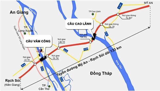 Tăng hơn 1.400 tỷ đồng đầu tư cao tốc Mỹ An - Cao Lãnh