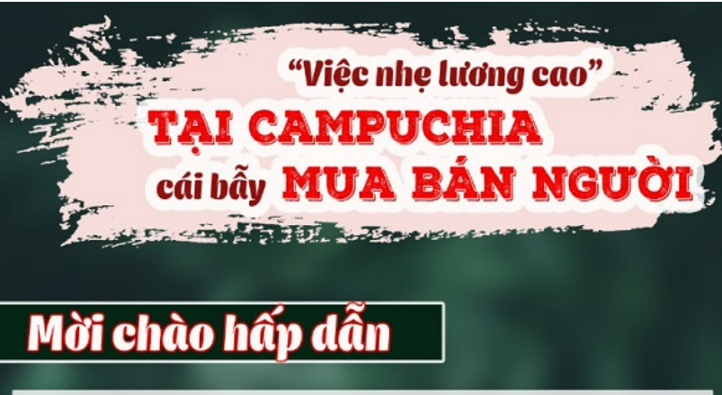 Cảnh báo: 'Việc nhẹ lương cao' tại Campuchia, thủ đoạn mua bán người mới