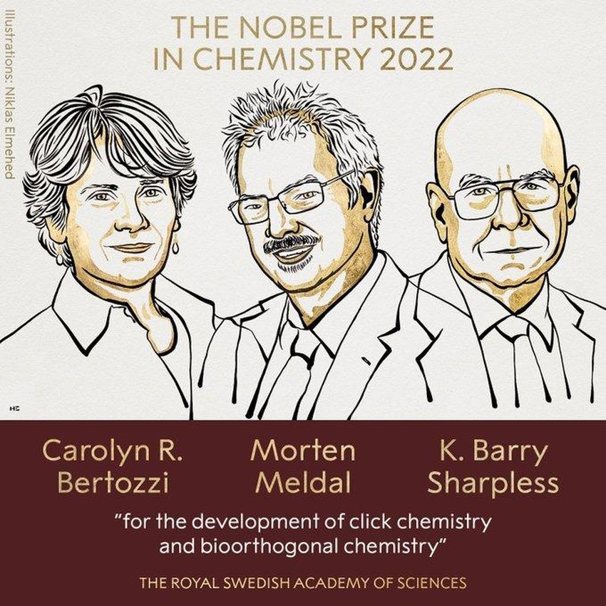 Giải Nobel Hóa học 2022 vinh danh các nhà khoa học Mỹ và Đan Mạch