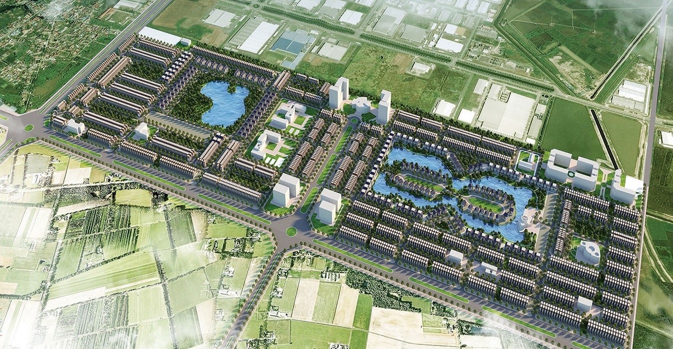 Cảnh ruộng hoang và chăn nuôi trâu bò trong New City Phố Nối