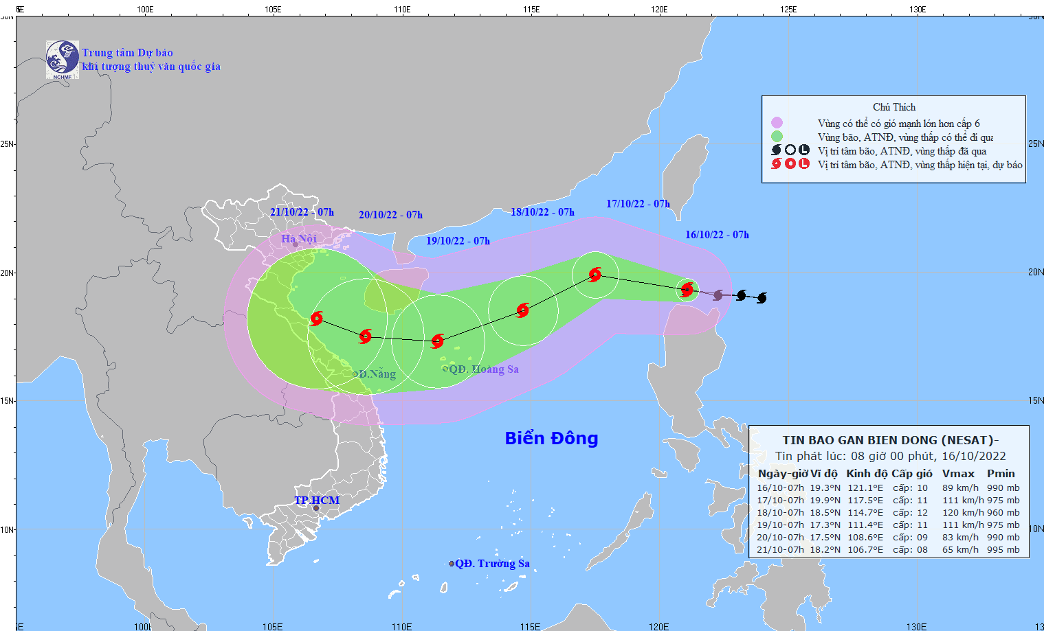 Không khí lạnh di chuyển xuống phía Nam, bão Nesat áp sát Philippines