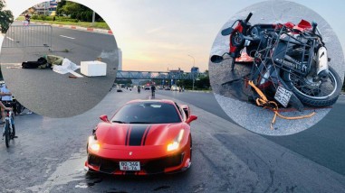Xe Ferrari 488 va chạm xe máy: Trích xuất camera thấy tài xế là nam giới