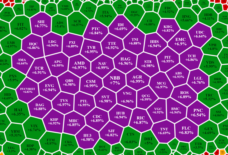 VN-Index 'đỏ vỏ', hơn 120 mã vẫn kịch trần