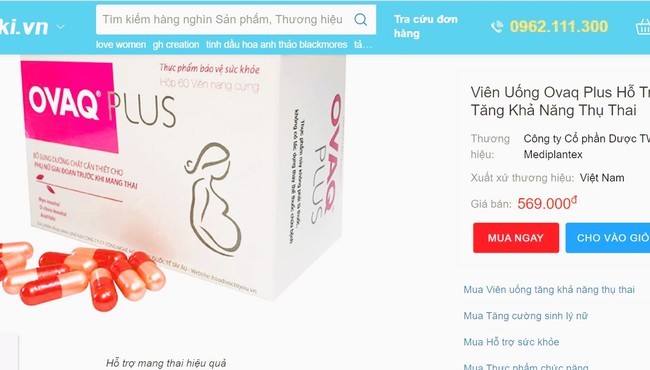 OvaQ Plus quảng cáo gây hiểu nhầm có tác dụng như thuốc chữa bệnh