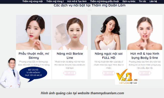 Viện thẩm mỹ Dr. Doãn Lâm quảng cáo dịch vụ và dùng người hành nghề không có đăng ký