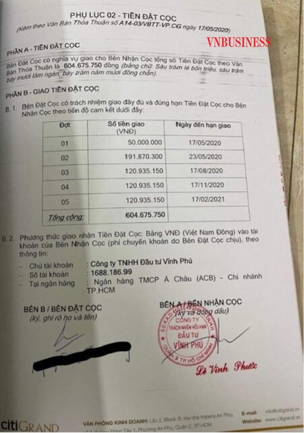 Cảnh báo khách hàng khi giao dịch Dự án CitiGrand