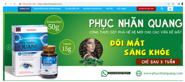 Cảnh báo sản phẩm Phục Nhãn Quang quảng cáo gây hiểu lầm như thuốc chữa bệnh