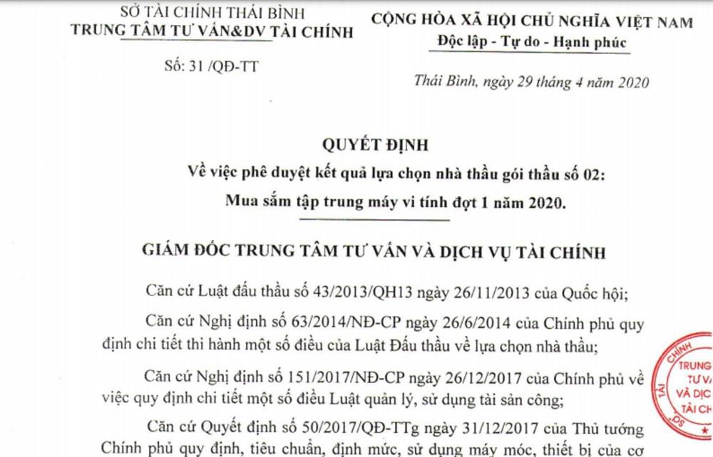 Dấu hiệu “thao túng” công tác đấu thầu tại Thái Bình