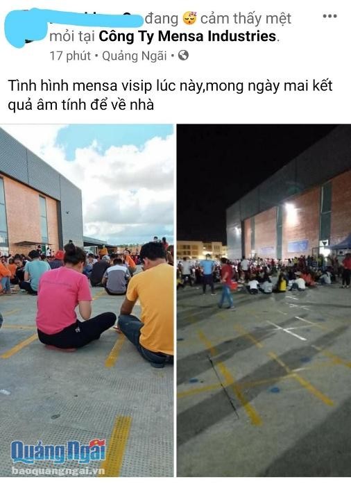 Công nhân Công ty TNHH Mensa Industries vi phạm quy định phòng, chống dịch