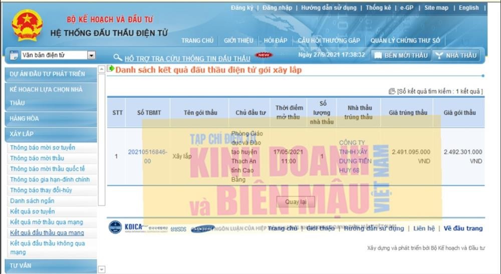 Phòng Giáo dục và Đào tạo huyện Thạch An: Dấu hỏi những gói thầu qua mạng chỉ 1 đơn vị góp mặt và dễ dàng trúng thầu