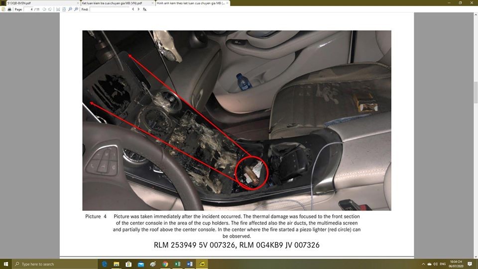 Tới lượt xe GLC 300 cũng “bỗng dưng” bị cháy do chập điện