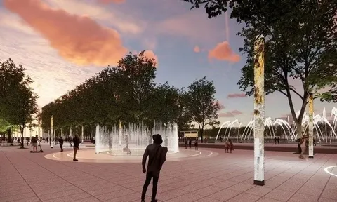 Hà Nội xây không gian mở, đài phun nước trên phố đi bộ Trần Nhân Tông