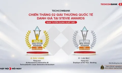 Techcombank giành “cú đúp” giải thưởng quốc tế Stevie® Awards for Great Employers 2026