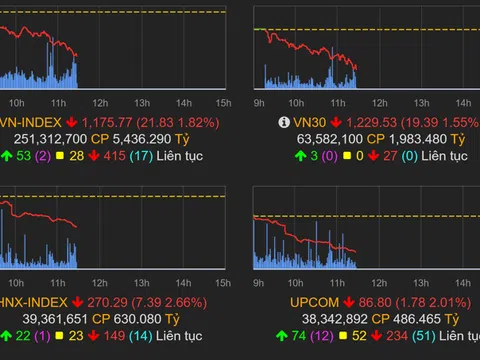 Thị trường chứng khoán (1/7): Đồng loạt giảm điểm, VN-Index giảm gần 22 điểm