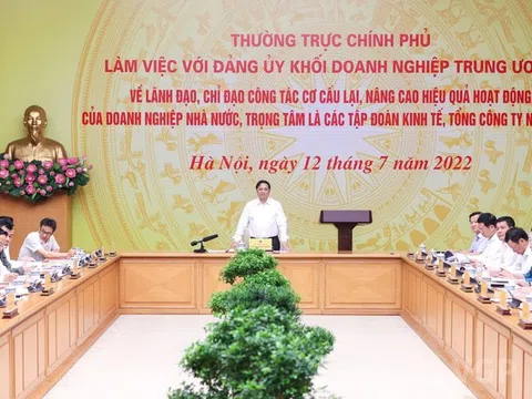 Thường trực Chính phủ làm việc với Đảng ủy Khối doanh nghiệp Trung ương