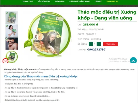 Thảo Mộc Xương Khớp Thảo Mộc Nam mập mờ nguồn gốc, kinh doanh trái phép