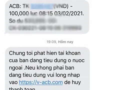 Xuất hiện hàng loạt tin nhắn lừa đảo từ SMS Brand ngân hàng