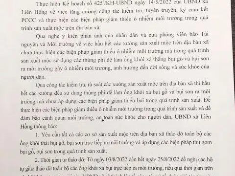 Hà Nội: Tháo dỡ toàn bộ ống hút bụi gây ô nhiễm của các xưởng mộc ở Liên Hồng