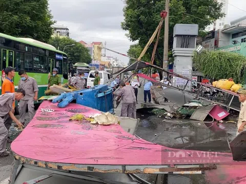 TP.HCM: Sau cơn mưa, cổng chào cao 5m ở công viên nước Đầm Sen đổ sụp