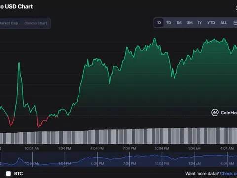 Bitcoin vượt mốc 22.000 USD