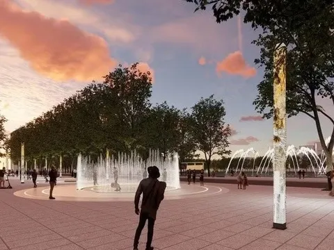 Hà Nội xây không gian mở, đài phun nước trên phố đi bộ Trần Nhân Tông