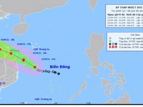 Tối nay, áp thấp nhiệt đới mạnh thành bão giật cấp 10?