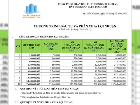 Đầu tư Blue Diamond Land: Ra thêm thông báo mới, ngấm ngầm đe dọa khách hàng?