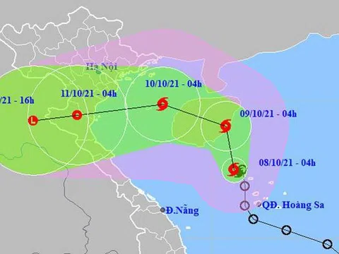 Áp thấp nhiệt đới mạnh lên thành bão, sức gió mạnh nhất giật cấp 10