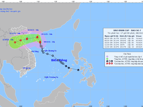 Bão số 7 có gió mạnh giật cấp 11, có thể xuất hiện lũ từ Thanh Hóa đến Quảng Bình