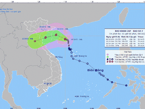 Từ chiều nay, bão số 7 kết hợp không khí lạnh gây mưa to, gió giật cấp 10