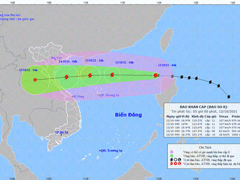 Bão Kompasu vào Biển Đông trở thành cơn bão số 8, mưa lớn diện rộng