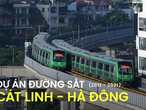 Infographic: Nhìn lại hành trình 10 năm dự án đường sắt Cát Linh - Hà Đông