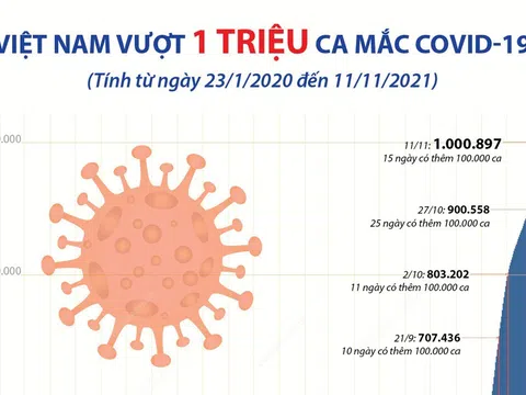 Việt Nam vượt 1 triệu ca mắc COVID-19