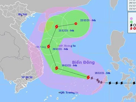 Bão số 9 di chuyển nhanh theo hướng Tây Tây Bắc, gió giật cấp 17