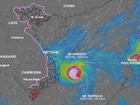 Bão số 9 giật trên cấp 17, cách Bình Định - Phú Yên khoảng 270km